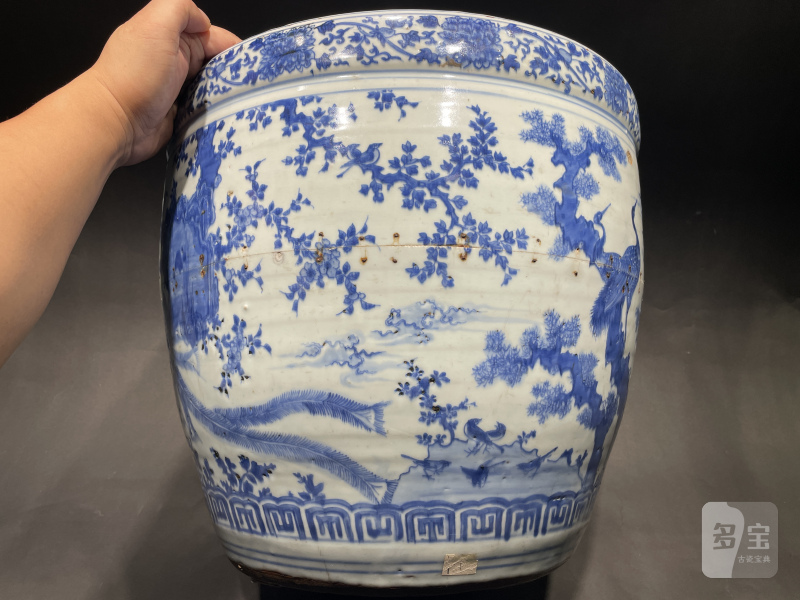 明嘉靖 青花五伦图大缸 - 图3